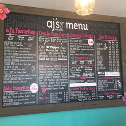 AJ’s Soda Shop - The menu