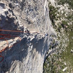 Yosemite Mountaineering School - Half way up Snake Dike