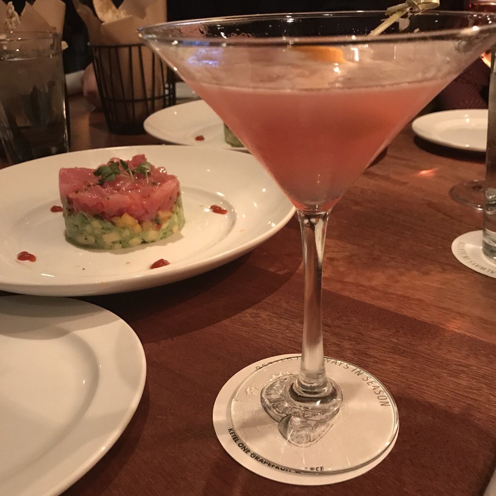 Seasons 52 - Pineapple cosmopolitan and ahi tuna tartare. - New American Near Me - Schaumburg, Illinois Seasons 52 - Pineapple cosmopolitan and ahi tuna tartare. - New American Near Me - Schaumburg, Illinois
