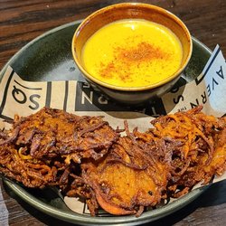 Tavern in the Square - Sweet Potato Pakora - too thin, overcooked, tough to chew.