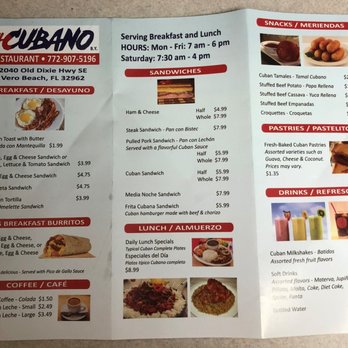 El Cubano B Y - Menu - Cuban Near Me - Vero Beach, Florida El Cubano B Y - Menu - Cuban Near Me - Vero Beach, Florida