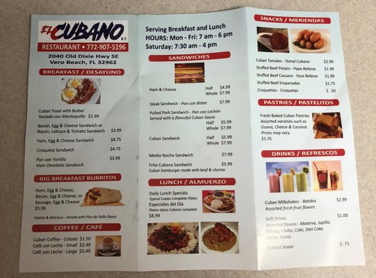 Menu photo 2 El Cubano B Y Vero Beach, FL Menu photo 2 El Cubano B Y Vero Beach, FL