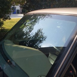 A dirty windshield.
