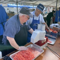 Greek Festival - Dicing tomatoes for the grill