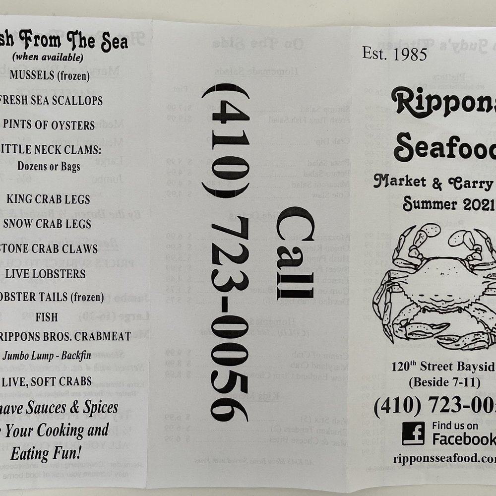 Rippons Seafood Ocean City - Menu - Seafood Near Me - Ocean City, Maryland Rippons Seafood Ocean City - Menu - Seafood Near Me - Ocean City, Maryland