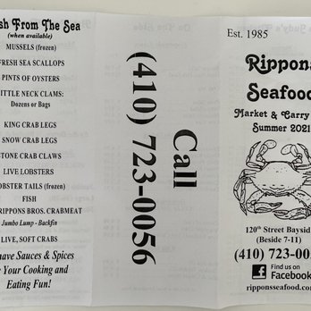 Rippons Seafood Ocean City - Menu - Seafood Near Me - Ocean City, Maryland Rippons Seafood Ocean City - Menu - Seafood Near Me - Ocean City, Maryland