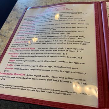 Oink's Restaurant - a menu on a table - Breakfast & Brunch Near Me - Neenah, Wisconsin