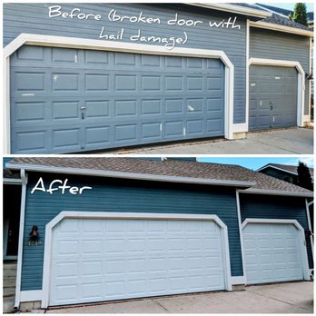 Local First Garage Door Service - Hail damage doors replaced by Insulated white color doors - Garage Door Services Near Me Local First Garage Door Service - Hail damage doors replaced by Insulated white color doors - Garage Door Services Near Me