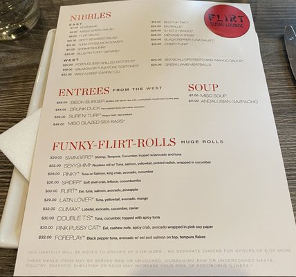 Menu photo 2 Flirt Sushi Lounge Sarasota, FL