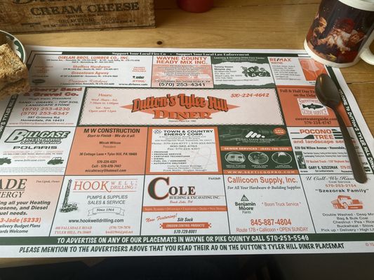 Menu photo 1 Dutton's Tyler Hill Diner Tyler Hill, PA