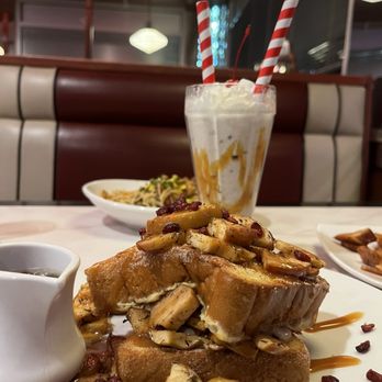 Silver Diner - Apple Pie French Toast & Campfire Millshake - Diners Near Me - Greenbelt, Maryland