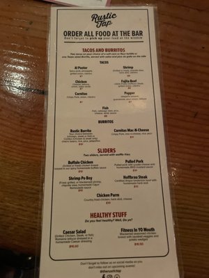 Menu photo 2 Rustic Tap Austin, TX