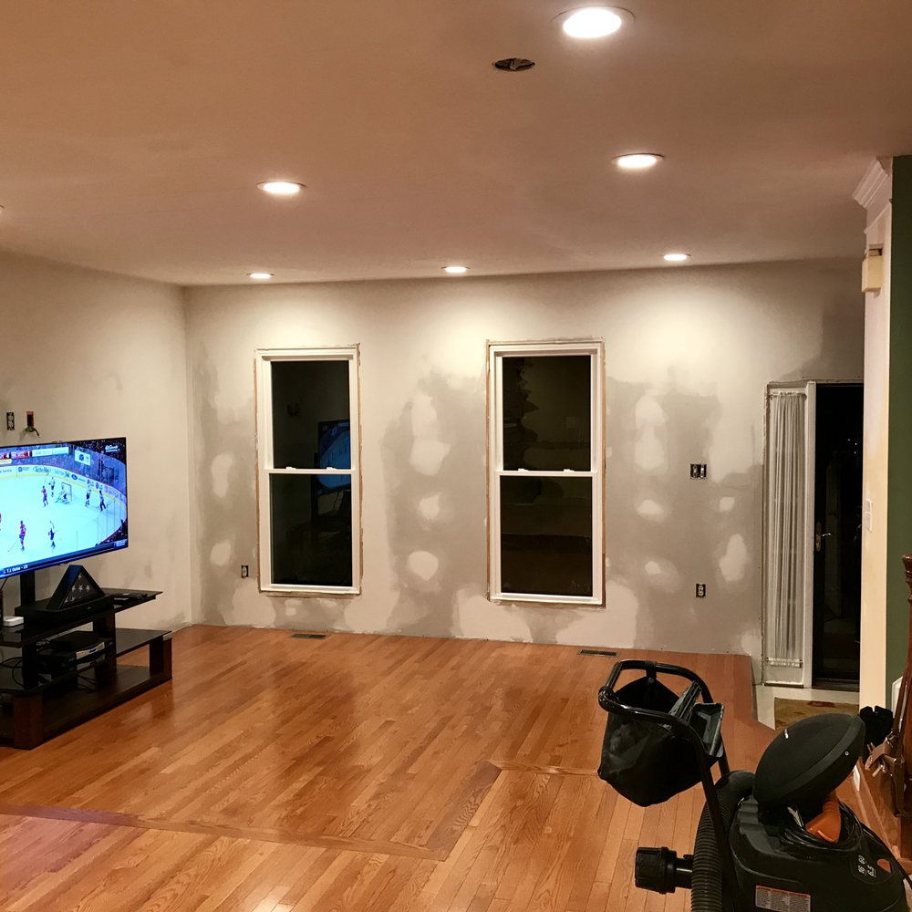Timur Construction - After photo #1 Hung drywall on walls. Also did repairs on the ceiling from a recessed lighting install. - Painters Near Me - Alexandria, Virginia
