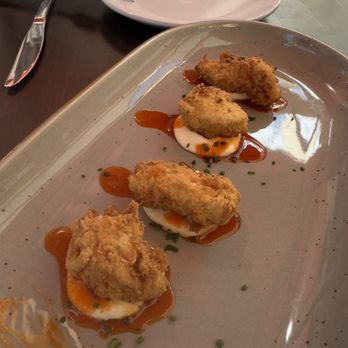 Bloom Carneros - Chicken nuggets with whipped feta and chili oil. - New American Near Me - Sonoma, California Bloom Carneros - Chicken nuggets with whipped feta and chili oil. - New American Near Me - Sonoma, California