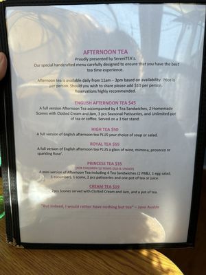 Menu photo 2 Serenitea's Tea Room Estes Park, CO Menu photo 2 Serenitea's Tea Room Estes Park, CO