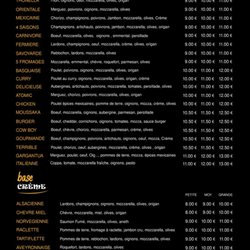 La Pizz'Arrive - Notre carte de Pizzas
