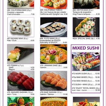 Enjoy - Sushi menu - Chinese Near Me - Puerto del Carmen, GC Enjoy - Sushi menu - Chinese Near Me - Puerto del Carmen, GC