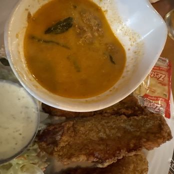 Canalside - My dinner. Perch and soup. - Seafood Near Me - Port Colborne, Ontario