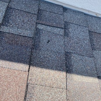 Brightland Homes - Hole and nails in roof caused by the workers doing the stucco on the fireplace with it was built in 2017 when I first bought the home - Home Developers Near Me - Pflugerville, Texas Brightland Homes - Hole and nails in roof caused by the workers doing the stucco on the fireplace with it was built in 2017 when I first bought the home - Home Developers Near Me - Pflugerville, Texas