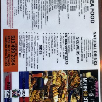 Mofon Go City - Front of menu - Caribbean Near Me - Fairfield, Ohio