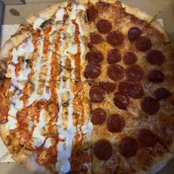 Michelino's Pizzeria - Half buffalo chicken half beef pepperoni pizza