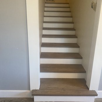 Metro-Floors - STAIRS AND RISERS - 1/2 of stairs (AFTER) - Flooring Near Me - Lancaster, California Metro-Floors - STAIRS AND RISERS - 1/2 of stairs (AFTER) - Flooring Near Me - Lancaster, California