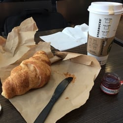 Starbucks - Latte and croissant