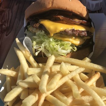 Banderas Burger - Double western cheeseburger and fries - Burgers Near Me - Bakersfield, California Banderas Burger - Double western cheeseburger and fries - Burgers Near Me - Bakersfield, California