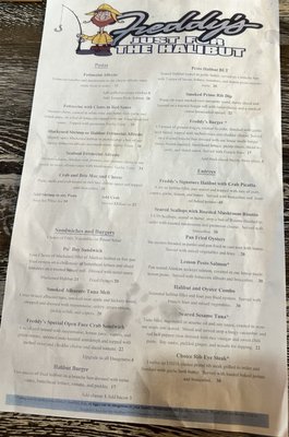 Menu photo 6 Freddy's Just For The Halibut Longview, WA