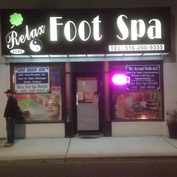 Relax Foot Spa - Storefront on a weeknight.. Looks a bit classier than my first visit. - Massage Therapy Near Me - Hewlett, New York Relax Foot Spa - Storefront on a weeknight.. Looks a bit classier than my first visit. - Massage Therapy Near Me - Hewlett, New York