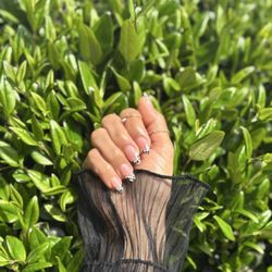 Almond cheetah French tip