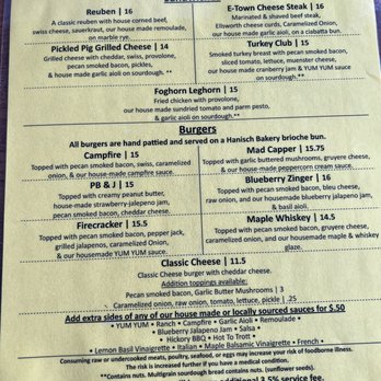 Common Man Tap & Table - menu - Pubs Near Me - Ellsworth, Wisconsin