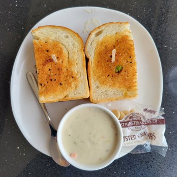 Lalla Grill Oceanside - Crab and Bacon Melt with clam chowder - Seafood Near Me - Monterey, California Lalla Grill Oceanside - Crab and Bacon Melt with clam chowder - Seafood Near Me - Monterey, California