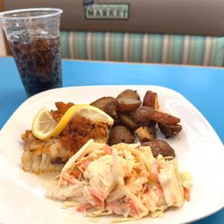 Cole Slaw with Cod, Red Bliss Potatoes, and Tartar Sauce!!! $10.99 plus tax