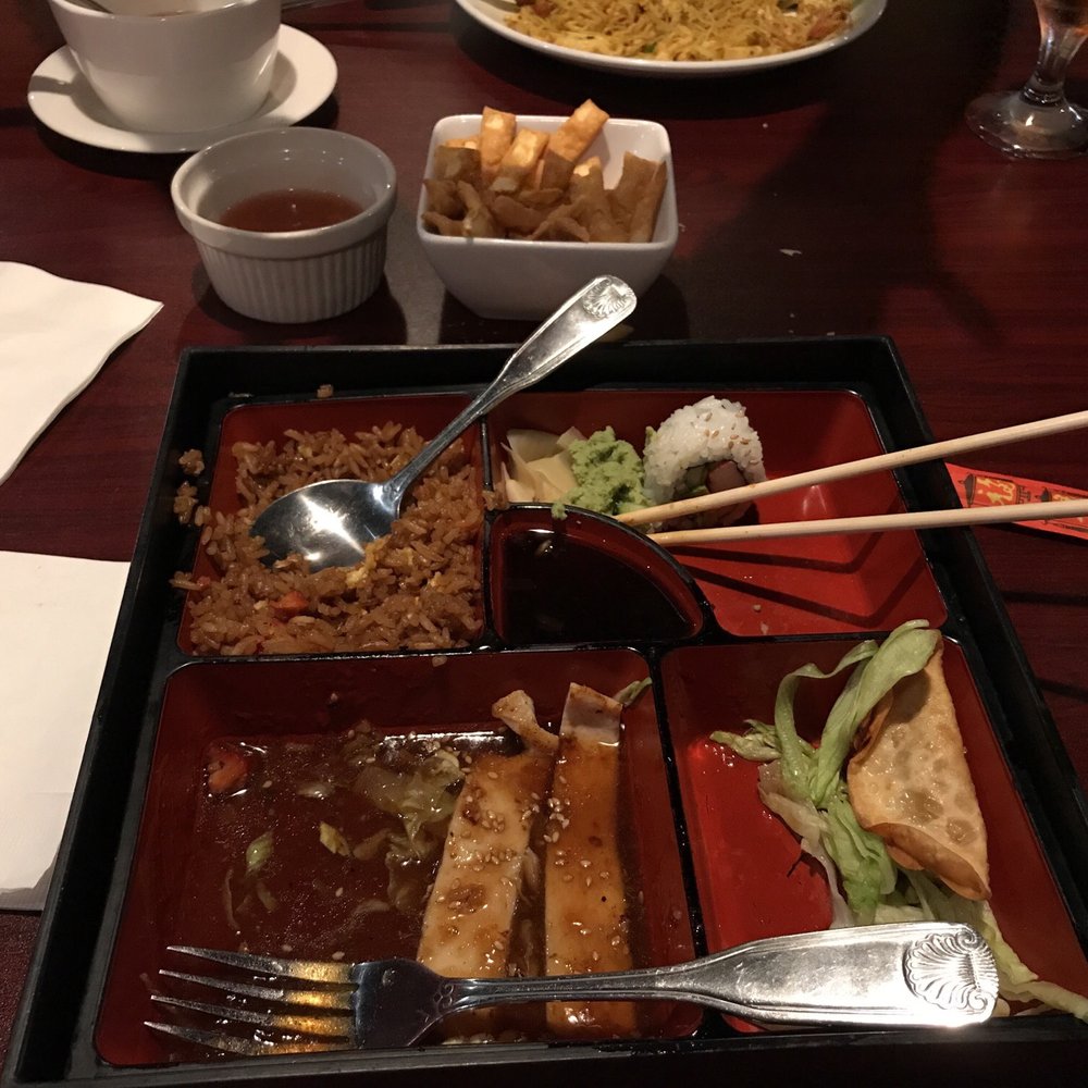 Red Ginger - Bento Box with a California roll and teriyaki chicken - Chinese Near Me - Melbourne, Florida Red Ginger - Bento Box with a California roll and teriyaki chicken - Chinese Near Me - Melbourne, Florida