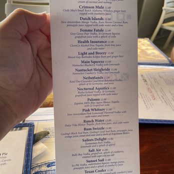 Chart Room - A list of the specialty drinks. All sounds so delicious and love the fun names. Bumbu Painkiller was my pick and very delicious. - Seafood Near Me - Cataumet, Massachusetts