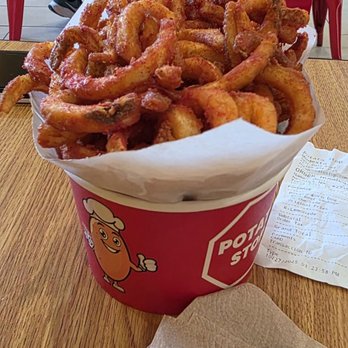 Potato Stop - Fries were good..curly bbq - Bubble Tea Near Me - Modesto, California