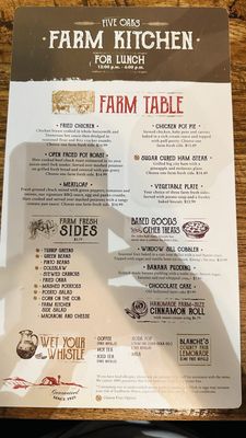 Menu photo 7 Five Oaks Farm Kitchen Sevierville, TN