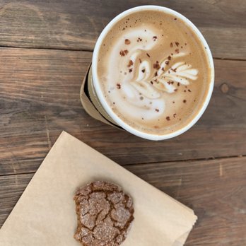 Wandering Goat Coffee - Large mocha and sugar molasses cookie - Coffee & Tea Near Me - Eugene, Oregon