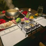 Photo of The Melting Pot - Houston - Houston, TX, United States. Vegetarian Entree with Mojo cooking style