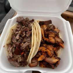 La Carniceria - Carne asada and chicken taco. I'm allergic to cilantro so thats why I asked for only meat.