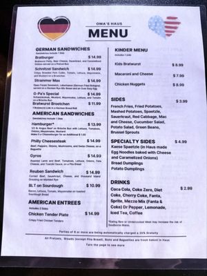 Menu photo 1 Oma's Haus Coeburn, VA