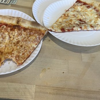 Fattusco's - Pizza boy offended that I politely sent back to burnt to a crisp slices- so he gives me two of the worst regular slices he could find. - Italian Near Me - Northport, New York