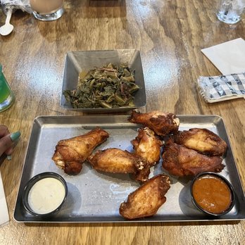 Kamp - Kcamp wings and Collard Greens with Smoked Turkey - Bars Near Me - Houston, Texas Kamp - Kcamp wings and Collard Greens with Smoked Turkey - Bars Near Me - Houston, Texas