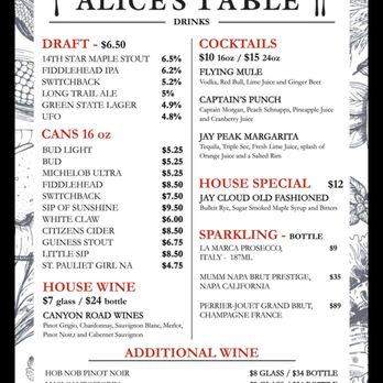 Alice's Table - New American Near Me - Jay, Vermont