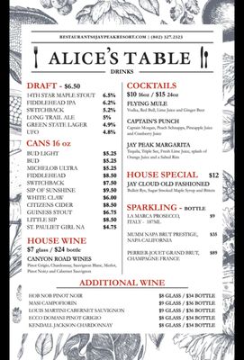 Menu photo 2 Alice's Table Jay, VT