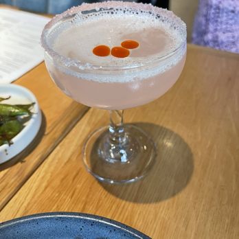 Bamboo Sushi - Ume blossom...my friend ordered this cute tequila cocktail topped with Gochugaru oil - Sushi Bars Near Me - Seattle, Washington Bamboo Sushi - Ume blossom...my friend ordered this cute tequila cocktail topped with Gochugaru oil - Sushi Bars Near Me - Seattle, Washington