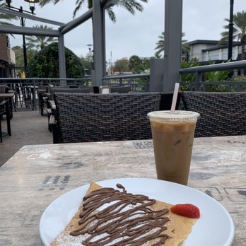 iCafe de Paris - Lorraine Crepe & Salted Caramel Iced Coffee - Creperies Near Me - Orlando, Florida