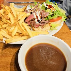 Live Edge Bar And Grill - Steak sandwich with fries