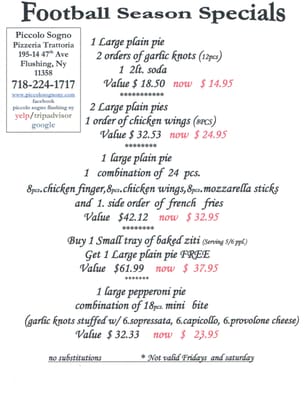 Menu photo 5 Piccolo Sogno Flushing, NY